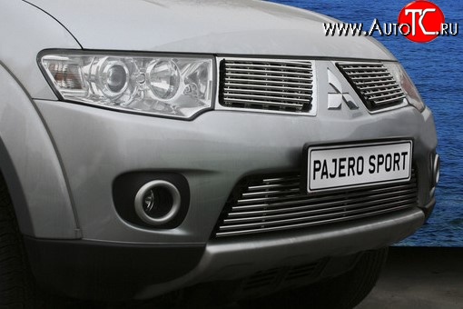 5 399 р. Декоративная вставка решетки радиатора Berkut Mitsubishi Pajero Sport 2 PB дорестайлинг (2008-2013)