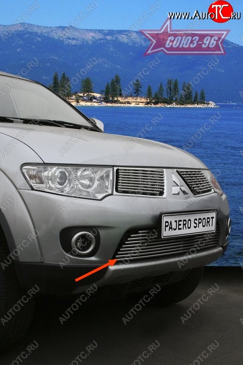 5 084 р. Декоративный элемент воздухозаборника Souz-96 (d10-9)  Mitsubishi Pajero Sport  2 PB (2008-2013)