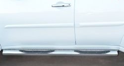 19 799 р. Защита порогов с пластиковыми вставками для ног из круглой трубы диаметром 76 мм (рестайлинг) Russtal  Mitsubishi Pajero Sport  2 PB (2008-2013) (Защита порогов с со скосами на торцах (вариант 1)). Увеличить фотографию 9