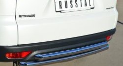 16 999 р. Защита заднего бампера (2 трубы Ø63 мм, нержавейка) Russtal  Mitsubishi Pajero Sport  3 PB (2013-2017). Увеличить фотографию 2