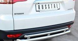 18 799 р. Защита заднего бампера (Ø76 и 42 мм, нержавейка) Russtal  Mitsubishi Pajero Sport  3 PB (2013-2017). Увеличить фотографию 2