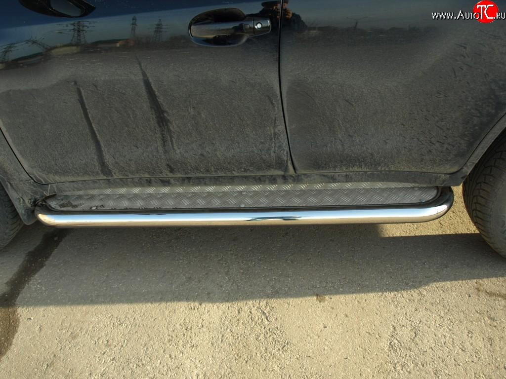 17 449 р. Защита порогов из нержавеющей стали 76 мм и алюминиевым листом Toyota Land Cruiser 200 дорестайлинг (2007-2012)