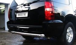 16 999 р. Защита заднего бампера (Ø76 мм, нержавейка) Russtal  Chevrolet Tahoe  GMT900 (2006-2013). Увеличить фотографию 3