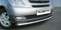15 649 р. Одинарная защита переднего бампера Russtal 76 мм Hyundai Starex/Grand Starex/H1 2 TQ дорестайлинг (2007-2013). Увеличить фотографию 2