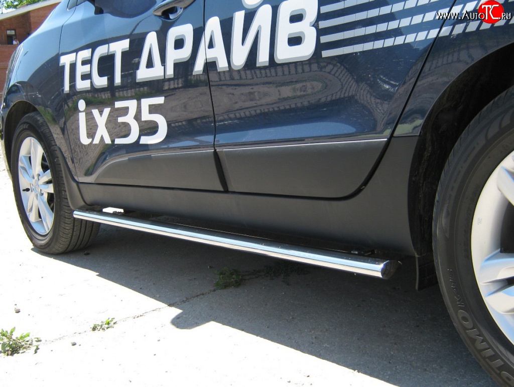 17 099 р. Защита порогов Russtal из овальной трубы  Hyundai IX35  1 LM (2009-2018)