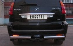 15 549 р. Защита заднего бампера (Ø70 мм, нержавейка) Russtal Lexus GX 470 J120 дорестайлинг (2002-2007). Увеличить фотографию 1