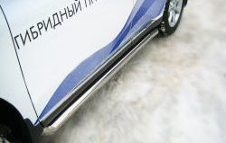 Защита порогов Russtal из круглой трубы диаметром 76 мм Lexus RX 450H AL10  дорестайлинг (2009-2012)