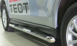 19 799 р. Защита порогов Russtal из трубы d76 мм с пластиковыми вставками для ног  Mitsubishi ASX (2010-2012) (Защита порогов с со скосами на торцах (вариант 1)). Увеличить фотографию 1