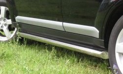 14 849 р. Защита порогов Russtal из круглой трубы диаметром 63 мм  Mitsubishi Outlander  XL (2005-2009) (Защита порогов с со скосами на торцах (вариант 1)). Увеличить фотографию 1