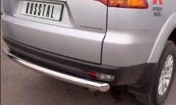 15 349 р. Защита заднего бампера (Ø76 мм, нержавейка) Russtal Mitsubishi Pajero Sport 2 PB дорестайлинг (2008-2013). Увеличить фотографию 2