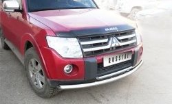 22 849 р. Защита переднего бампера (2 трубыØ76 и 42 мм, нержавейка) SLITKOFF Mitsubishi Pajero 4 V90 дорестайлинг (2006-2011). Увеличить фотографию 2