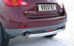 Защита заднего бампера (Ø63 мм, нержавейка) Russtal Nissan Murano 2 Z51 дорестайлинг (2008-2011)