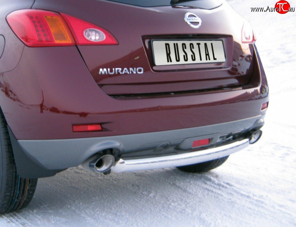 13 549 р. Защита заднего бампера (Ø63 мм, нержавейка) Russtal  Nissan Murano  2 Z51 (2008-2011)