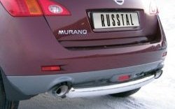 15 649 р. Защита заднего бампера (Ø76 мм, нержавейка) Russtal  Nissan Murano  2 Z51 (2008-2011). Увеличить фотографию 1
