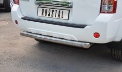 15 399 р. Защита заднего бампера (Ø76 мм, нержавейка) Russtal  Nissan Pathfinder  R51 (2009-2014). Увеличить фотографию 1