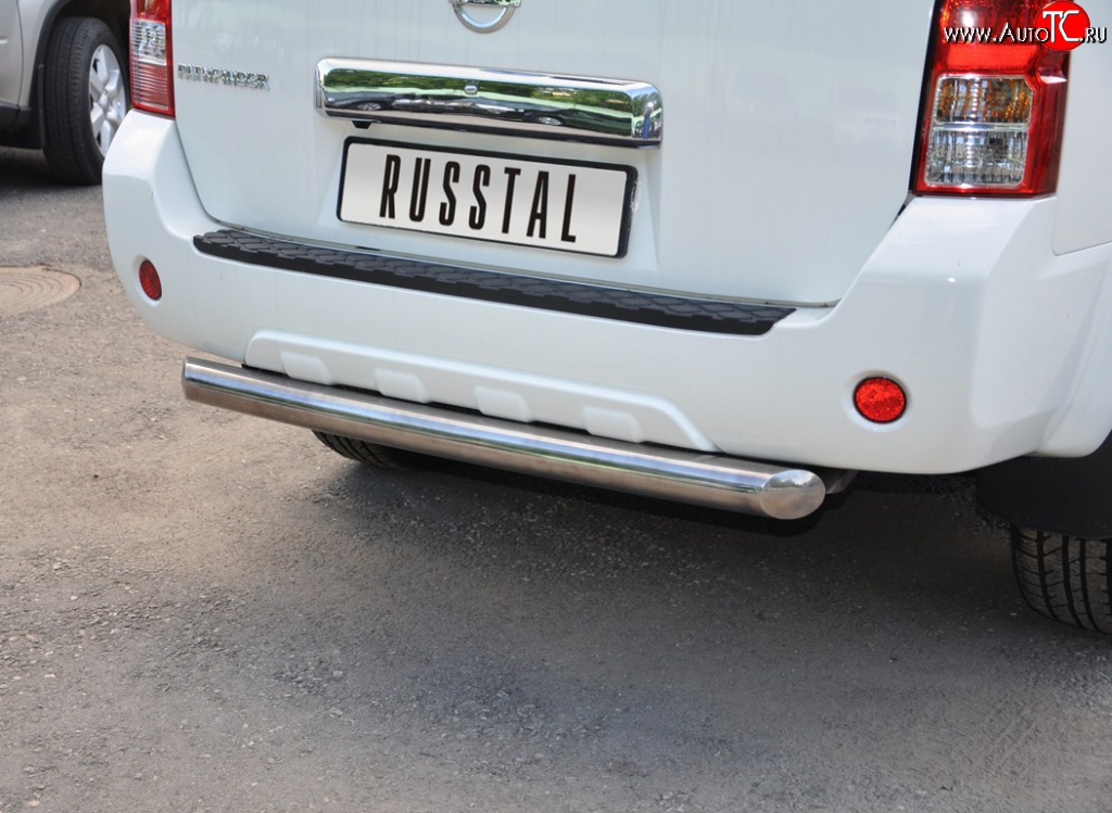 15 399 р. Защита заднего бампера (Ø76 мм, нержавейка) Russtal  Nissan Pathfinder  R51 (2009-2014)