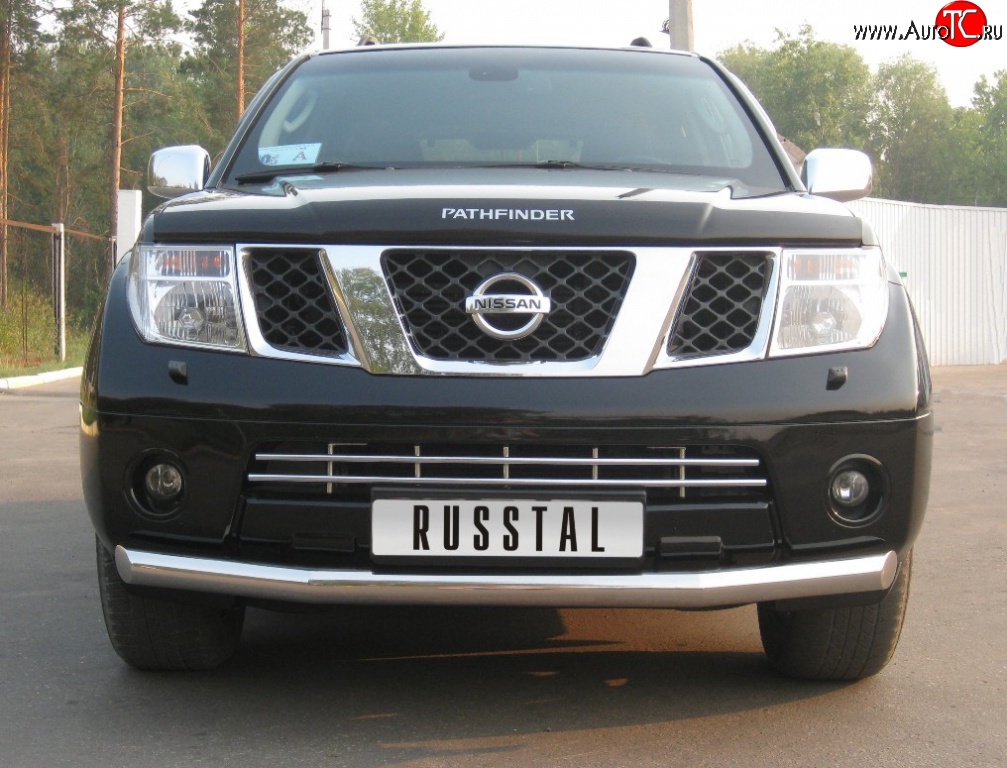15 999 р. Одинарная защита переднего бампера Russtal диаметром 76 мм  Nissan Pathfinder  R51 (2004-2007)
