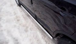 14 849 р. Защита порогов Russtal из трубы d63 мм с пластиковыми вставками для ног Nissan Qashqai 1 J10 рестайлинг (2010-2013) (Защита порогов с со скосами на торцах (вариант 1)). Увеличить фотографию 5