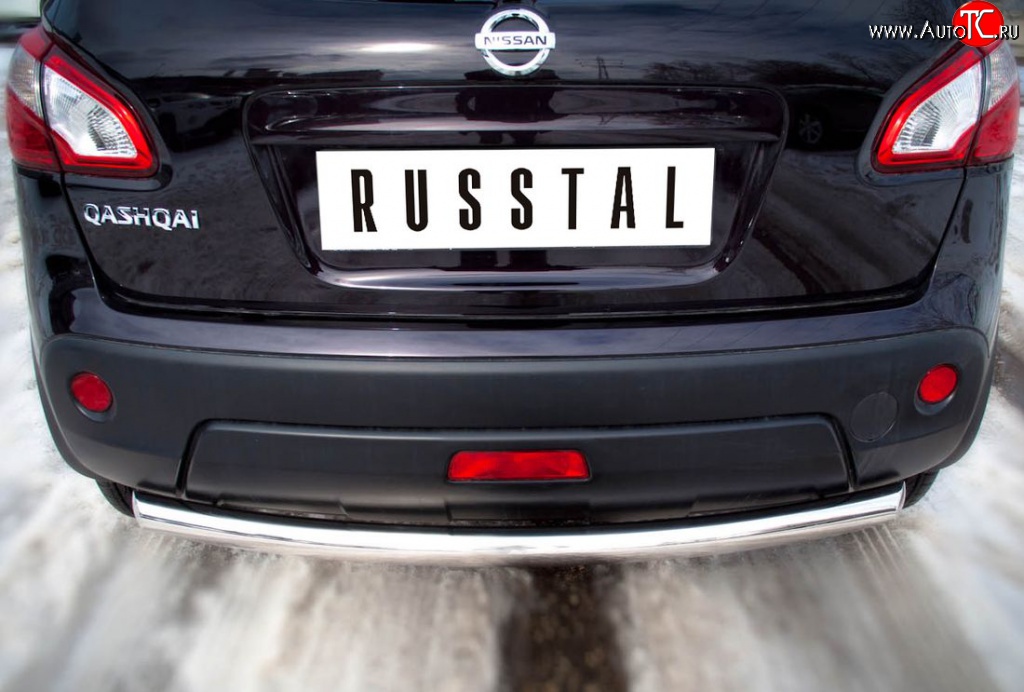 14 449 р. Защита заднего бампера (Ø63 мм, нержавейка) Russtal  Nissan Qashqai  1 (2010-2013)