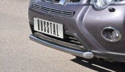 9 699 р. Одинарная защита переднего бампера Russtal диаметром 63 мм  Nissan X-trail  2 T31 (2010-2015). Увеличить фотографию 2