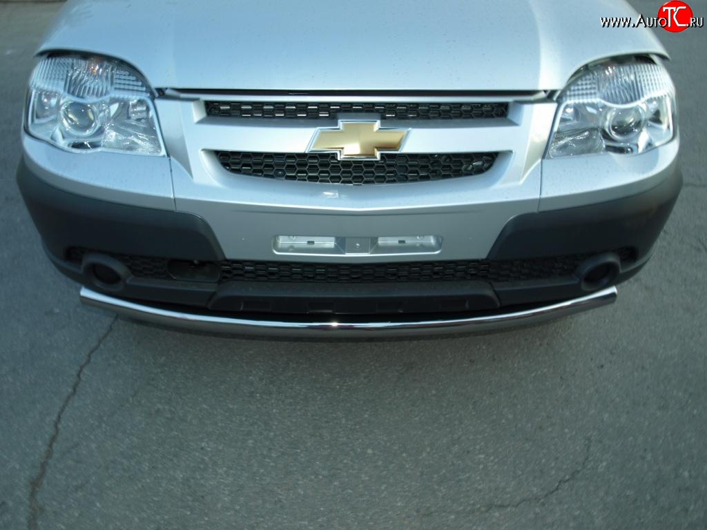 3 499 р. Защита переднего бампера Metall-Design 63 мм  Chevrolet Niva  2123 (2009-2020), Лада 2123 (Нива Шевроле) (2009-2021) (Сталь с покрытием, цвет серебристый)