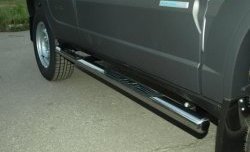 Защита порогов Metall-Design с пластиковыми вставками для ног (рестайлинг) Chevrolet Niva 2123 рестайлинг (2009-2020)