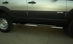 9 799 р. Защита порогов Metall-Design с пластиковыми вставками для ног (рестайлинг)  Chevrolet Niva  2123 (2009-2020), Лада 2123 (Нива Шевроле) (2009-2021) (Диаметр 63,5 мм). Увеличить фотографию 3