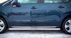 14 849 р. Защита порогов Russtal из круглой трубы диаметром 63 мм Peugeot 3008 рестайлинг (2013-2017) (Защита порогов с со скосами на торцах (вариант 1)). Увеличить фотографию 4