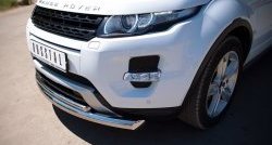 20 599 р. Защита переднего бампера (2 трубыØ76 и 42 мм, нержавейка) Russtal  Land Rover Range Rover Evoque  1 L538 (2011-2015). Увеличить фотографию 3