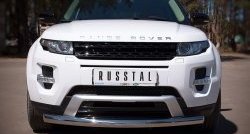 15 999 р. Одинарная защита переднего бампера Russtal диаметром 76 мм (Dynamic)  Land Rover Range Rover Evoque  1 L538 (2011-2015). Увеличить фотографию 1