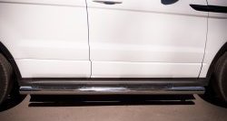 21 749 р. Защита порогов с пластиковыми вставками для ног Russtal из круглой трубы с закругленными торцами диаметром 76 мм (Dynamic)  Land Rover Range Rover Evoque  1 L538 (2011-2015). Увеличить фотографию 2