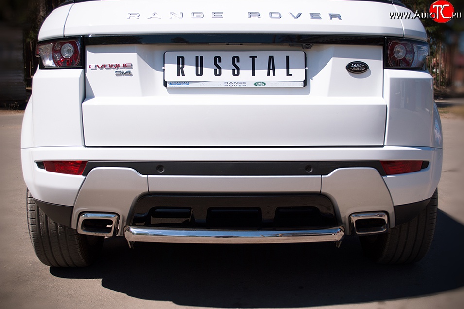 15 999 р. Защита заднего бампера (Ø76 мм, нержавейка, Dynamic) Russtal Land Rover Range Rover Evoque 1 L538 рестайлинг 5 дв. (2015-2018)