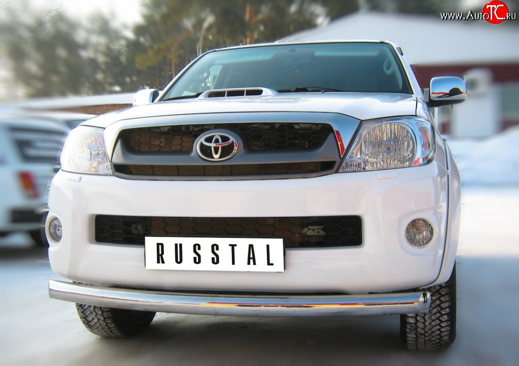 13 999 р. Одинарная защита переднего бампера Russtal диаметром 76 мм  Toyota Hilux  AN10,AN20 (2008-2011)