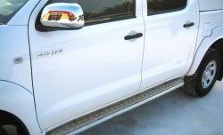13 999 р. Широкая защита порогов Russtal Toyota Hilux AN20,AN30  2-ой рестайлинг (2011-2016). Увеличить фотографию 1