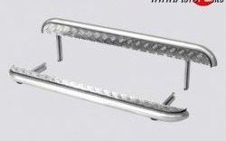 Защита порогов 63,5 мм с алюминиевым листом Металл-Дизайн ВАЗ (Лада) (vaz) Нива 4х4 (niva)  3 двери (1977-2023) 3 двери 2121