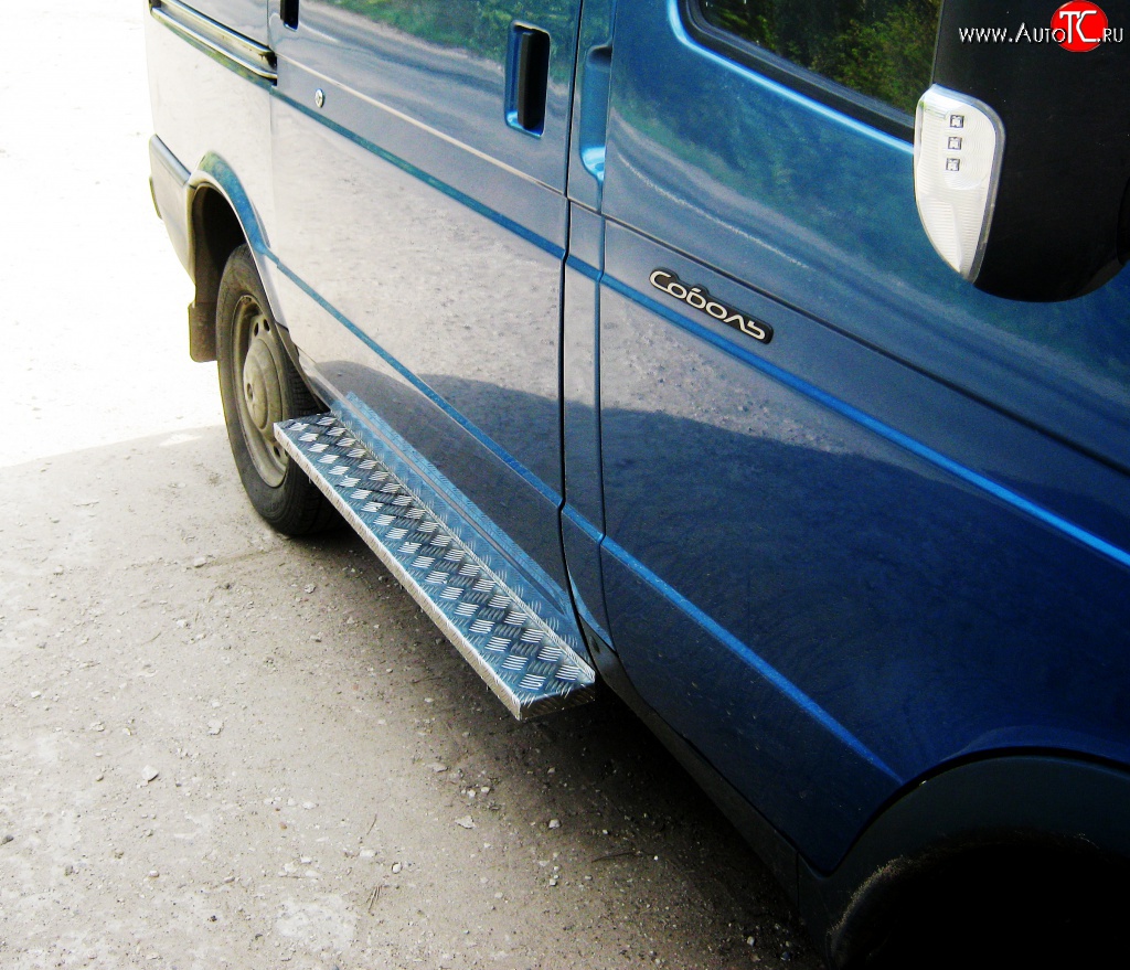 5 699 р. Широкая защита порогов (нержавейка/сталь) ГАЗ Соболь 2752 дорестайлинг цельнометаллический фургон (1998-2002)