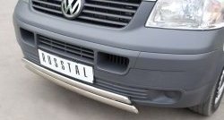 22 299 р. Защита переднего бампера (2 трубыØ75х42 мм, нержавейка) Russtal Volkswagen Transporter T5 дорестайлинг (2003-2009). Увеличить фотографию 3