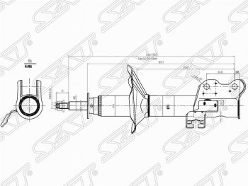 3 589 р. Правый амортизатор передний SAT  Nissan 100NX (1990-1996). Увеличить фотографию 1