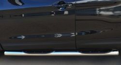 19 749 р. Защита порогов с пластиковыми вставками для ног из круглой трубы диаметром 76 мм Russtal  Nissan Qashqai  2 (2013-2019) (Защита порогов с со скосами на торцах (вариант 1)). Увеличить фотографию 9