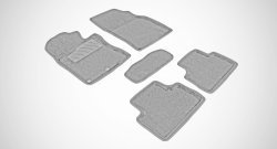 Износостойкие коврики в салон SeiNtex Premium 3D 4 шт. (ворсовые, серые) Nissan Qashqai 2 J11 рестайлинг (2017-2022)