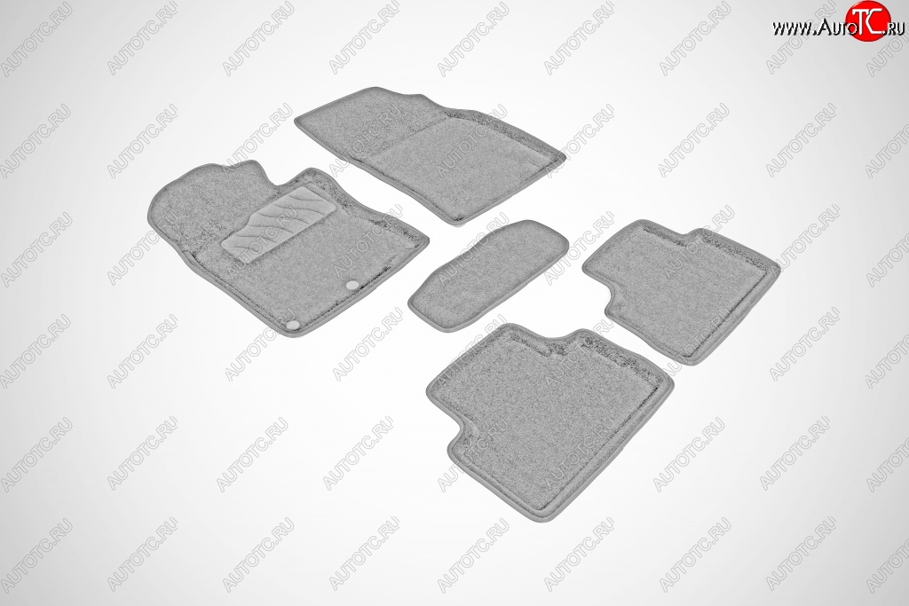 4 099 р. Износостойкие коврики в салон SeiNtex Premium 3D 4 шт. (ворсовые, серые)  Nissan Qashqai  2 (2017-2022)