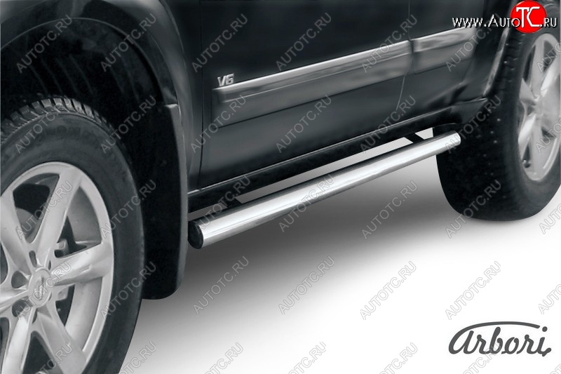 12 509 р. Защита штатных порогов Arbori (нержавейка, d76 mm). Nissan Pathfinder R51 рестайлинг (2009-2014)