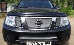 1 539 р. Нижняя сетка на бампер Russtal (хром)  Nissan Pathfinder  R51 (2009-2014). Увеличить фотографию 4