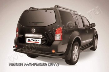 11 399 р. Защита задняя Slitkoff  Nissan Pathfinder  R51 (2009-2014) (Цвет: серебристый). Увеличить фотографию 1