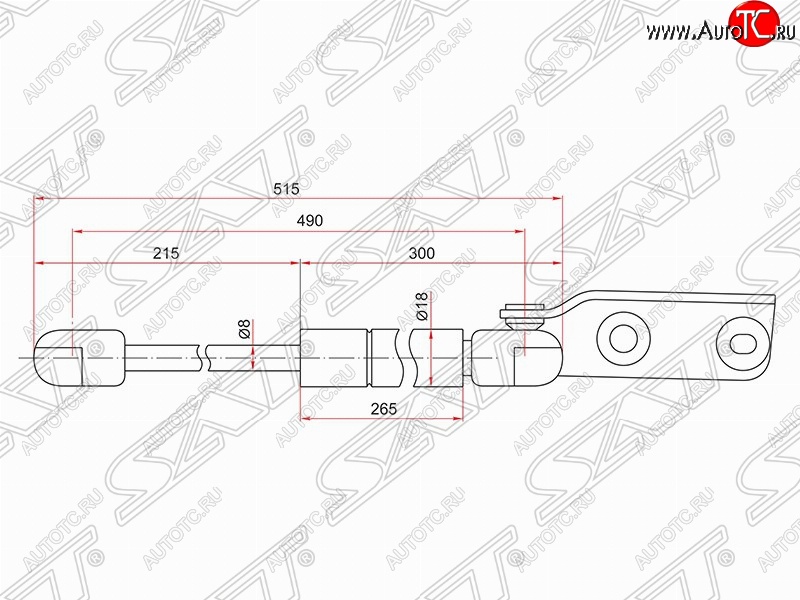 959 р. Правый газовый упор крышки багажника SAT  Nissan AD  Y11 - Wingroad  2 Y11