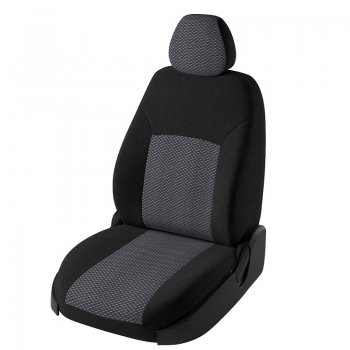 Чехлы для сидений (N16/B10) Дублин (жаккард, раздельная спинка) Nissan Almera седан N16 дорестайлинг (2000-2003)  (Черный, вставка Ёж белый)