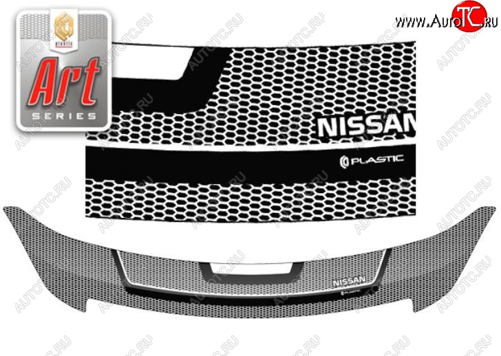 2 399 р. Дефлектор капота CA-Plastiс  Nissan Almera  седан (2012-2019) (Серия Art графит)