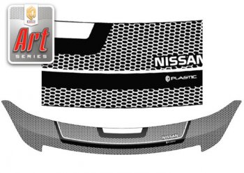 2 399 р. Дефлектор капота CA-Plastiс  Nissan Almera  седан (2012-2019) (Серия Art серебро). Увеличить фотографию 1