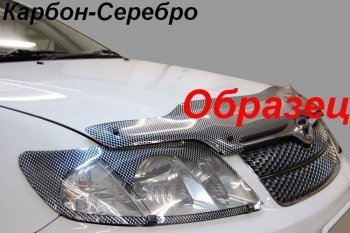 2 699 р. Дефлектор капота CA-Plastiс  Nissan Almera  седан (2012-2019) (Шелкография карбон-серебро). Увеличить фотографию 2