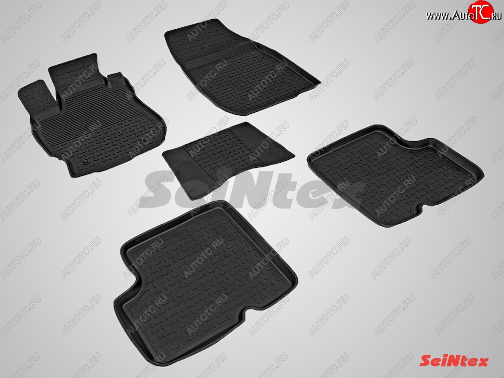 4 499 р. Износостойкие коврики в салон с высоким бортом SeiNtex Premium 4 шт. (резина)  Nissan Almera  седан (2012-2019)